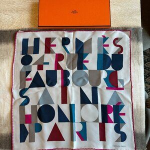 NWT Hermes Pochette Soie Vintage Silk 45 Scarf Jeu D’Adresse